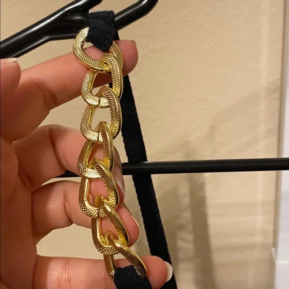 Ribbed Midi Dress with Gold Chain Straps - Picture 5 of 5